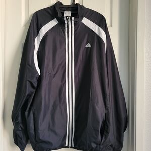 Adidas Men's Black and White Windbreaker